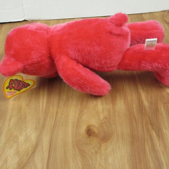 SUGAR LOAF‎ TOYS Fuchsia Pink Classic Teddy Bear Kiss Me Plush Plaid Heart 18" - Picture 9 of 14